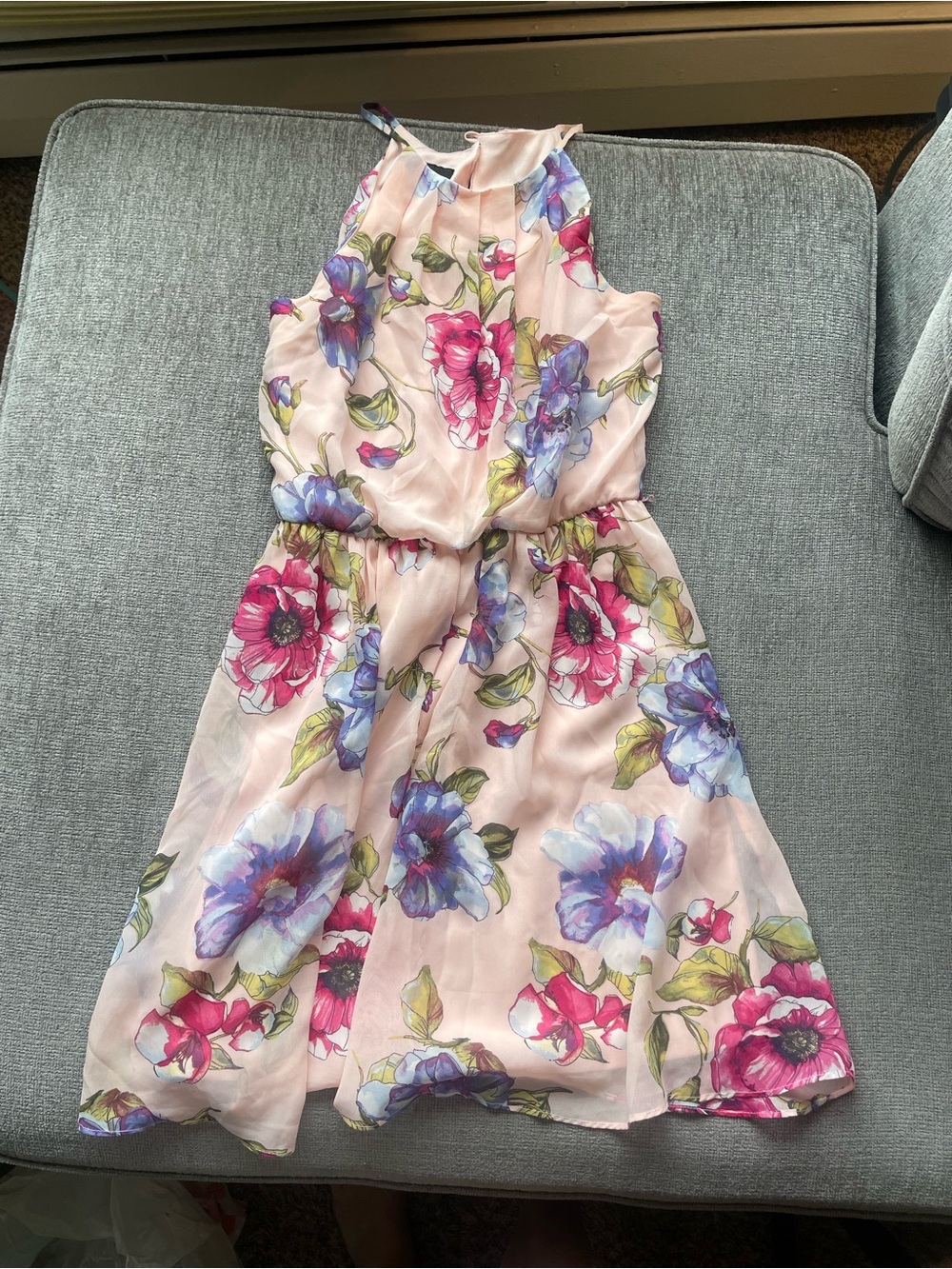 3/$20 Iz Byer Pink Floral Halter-Style Girls Dress